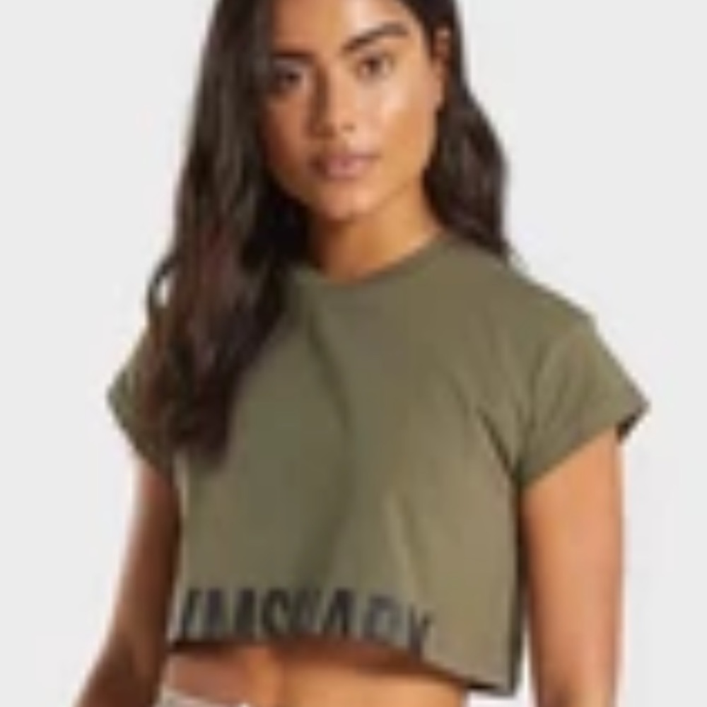 Gymshark Fraction Crop Top: Khaki